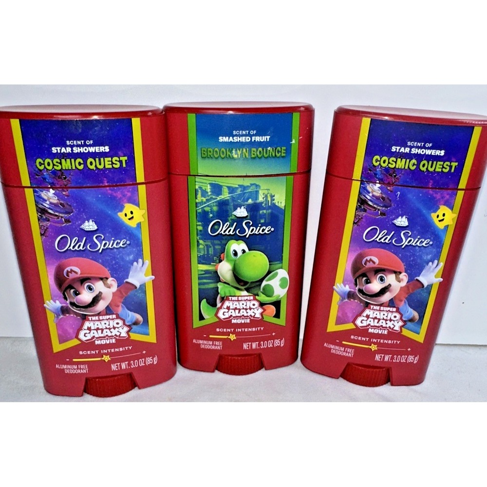 Old Spice The Super Mario Galaxy Movie Deodorant Set Of 3- 3 oz each